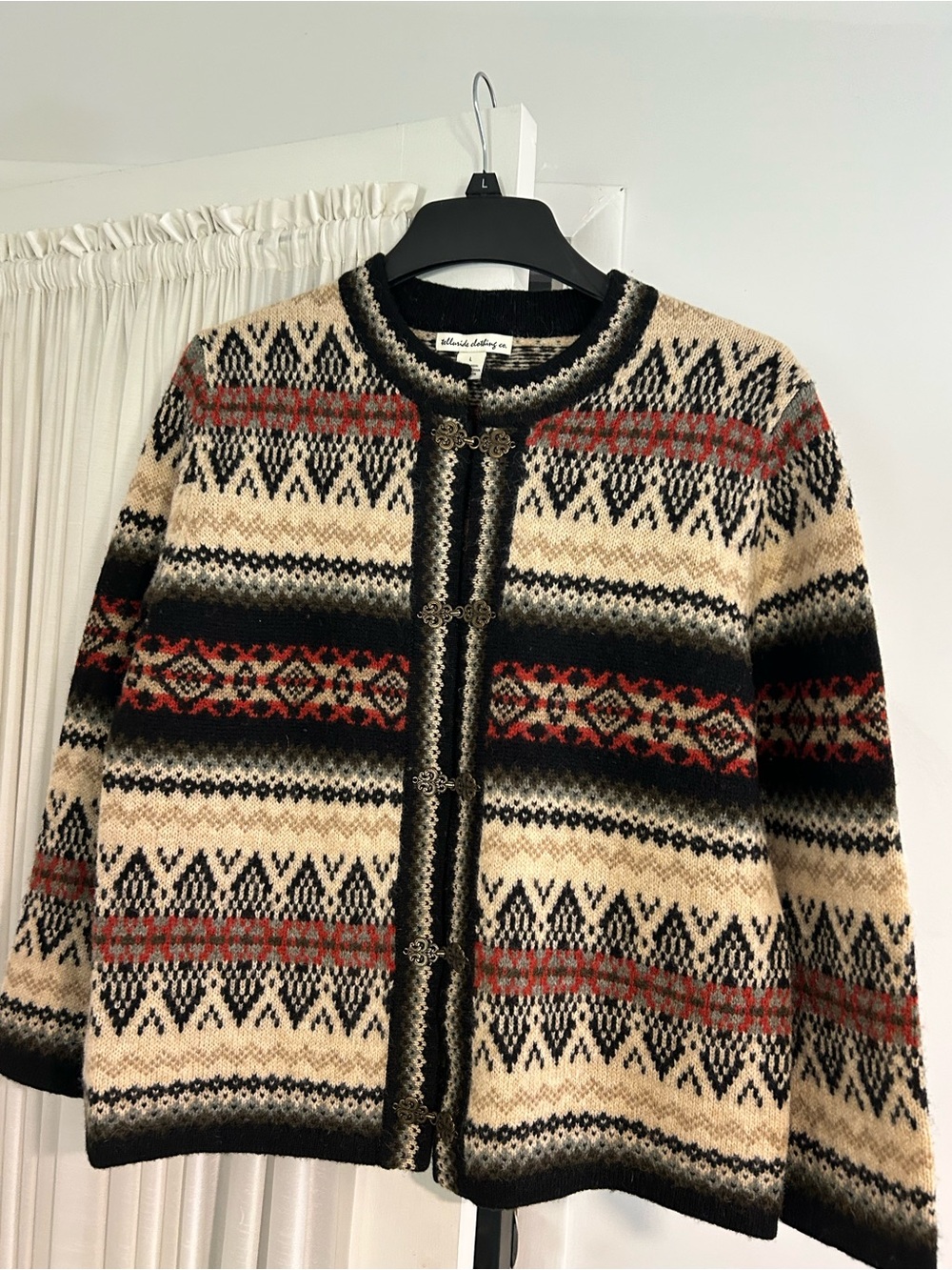 Telluride Clothing Company 100% Wool Fair Isle Cardigan Sweater